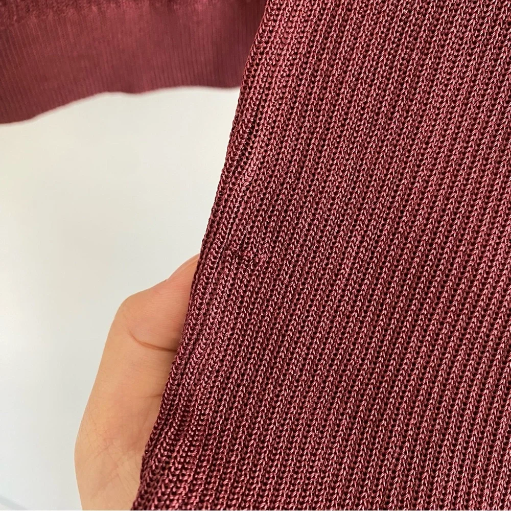 Free People H2O Sheer Pullover Crew Raw Garnet Top S - Picture 4 of 6